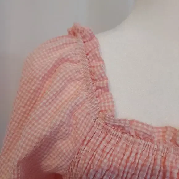 Beautiful Pink Gingham Midi Dress - Picture 5 of 9